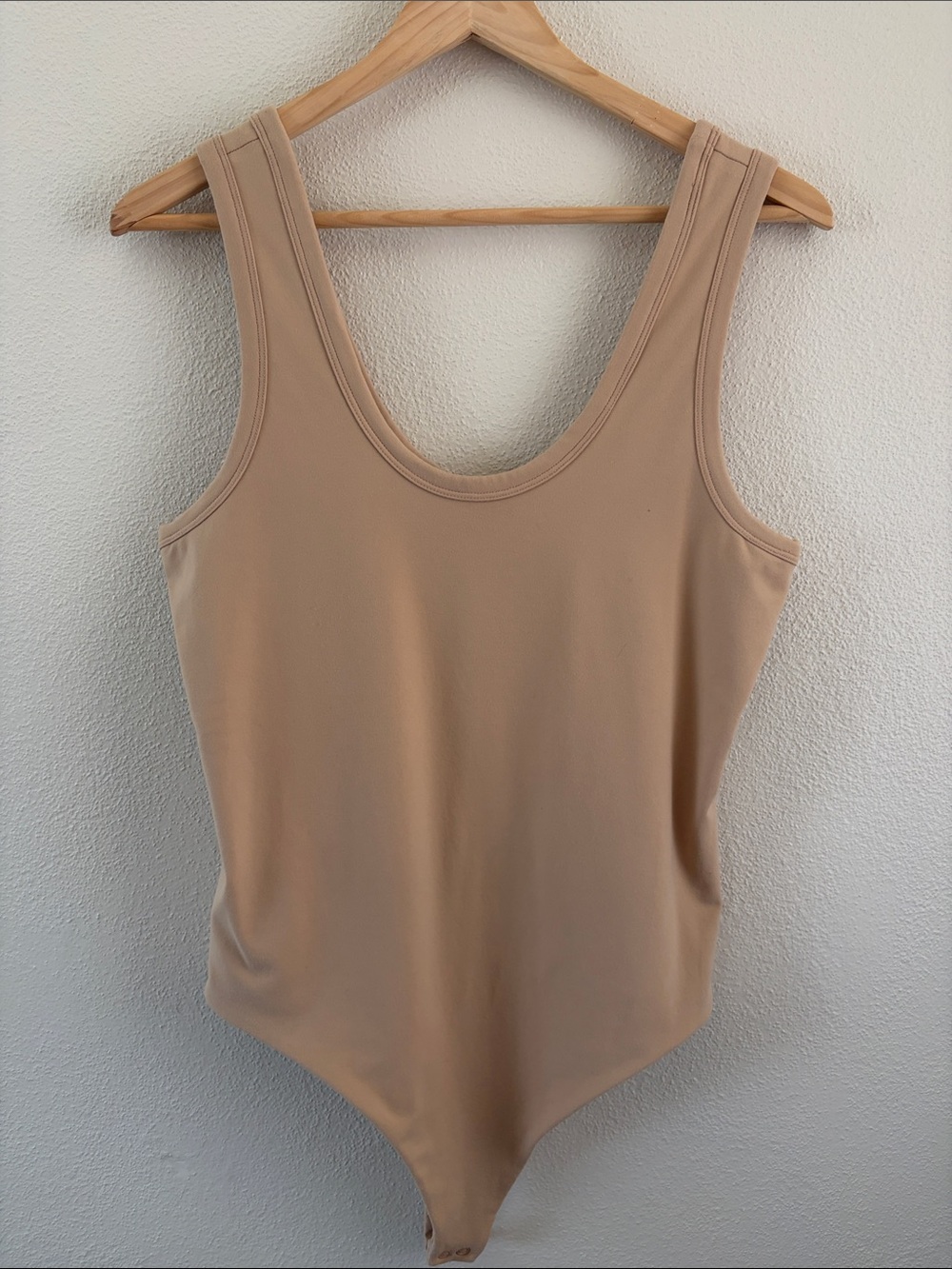 Nuuds scoop neck tank bodysuit | oat color | size large